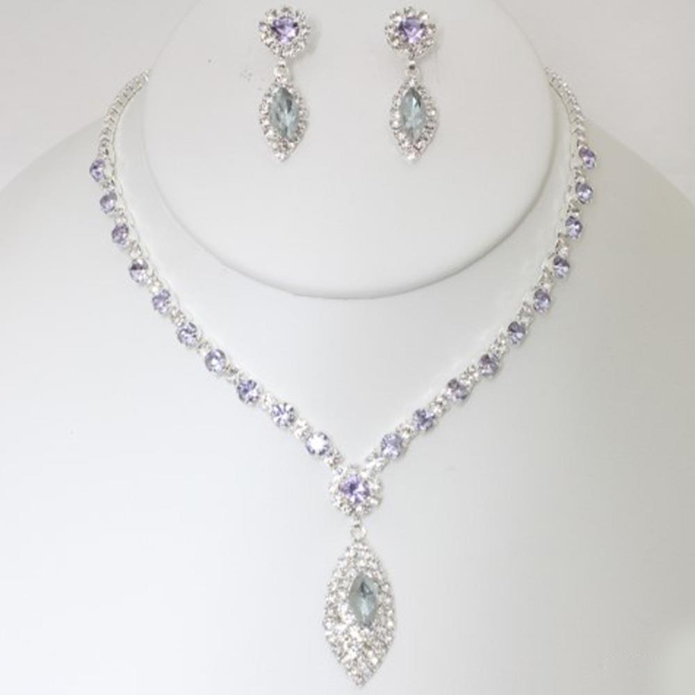 FASHION RHINESTONE NECKLACE EARRING SET