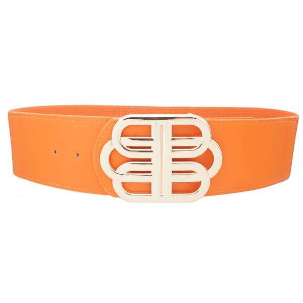 OVERLAPPED MIRROR LOOPED BUCKLE ELASTIC BELT