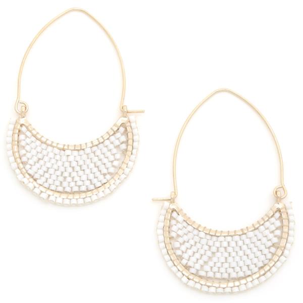 HALF CIRCLE BEADED DANGLE EARRING