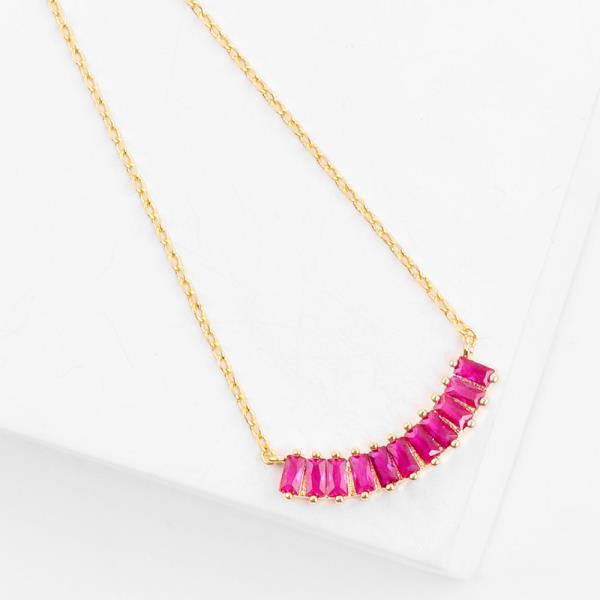 CURVE CRYSTAL BAR NECKLACE