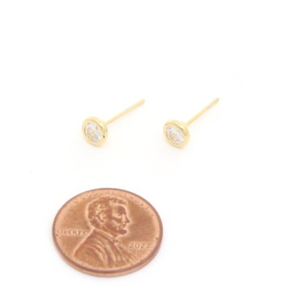 CUBIC ZIRCONIA DAINTY GOLD DIPPED EARRING