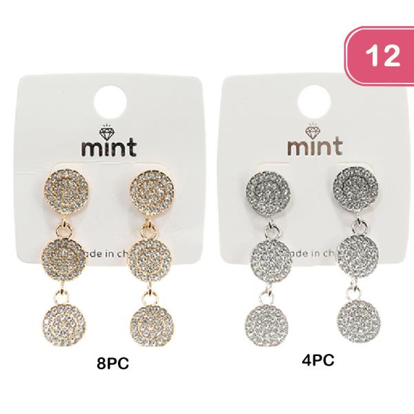 RHINESTONE FASHION EARRING (12 UNITS)