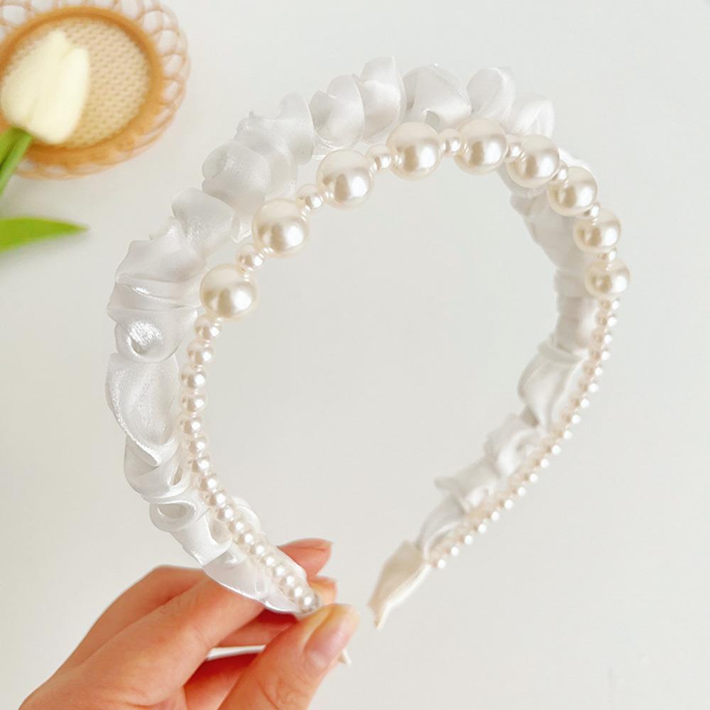 RUFFLE PEAR BEAD DOUBLE HEADBAND