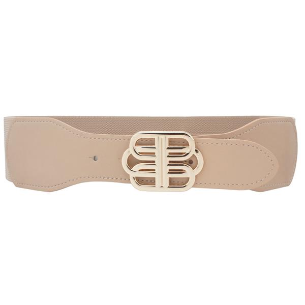 OVERLAPPED MIRROR LOOPED BUCKLE ELASTIC BELT