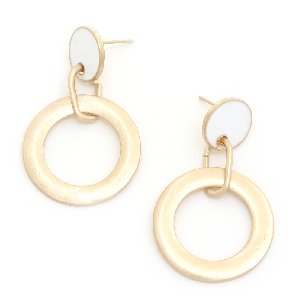 CIRCLE METAL DANGLE EARRING