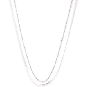 SODAJO ROPE FLAT SNAKE CHAIN LINK LAYERED NECKLACE