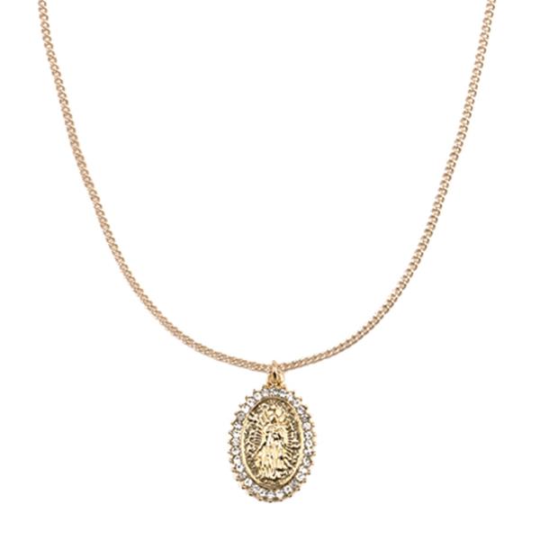 VIRGIN MARY OVAL NECKLACE