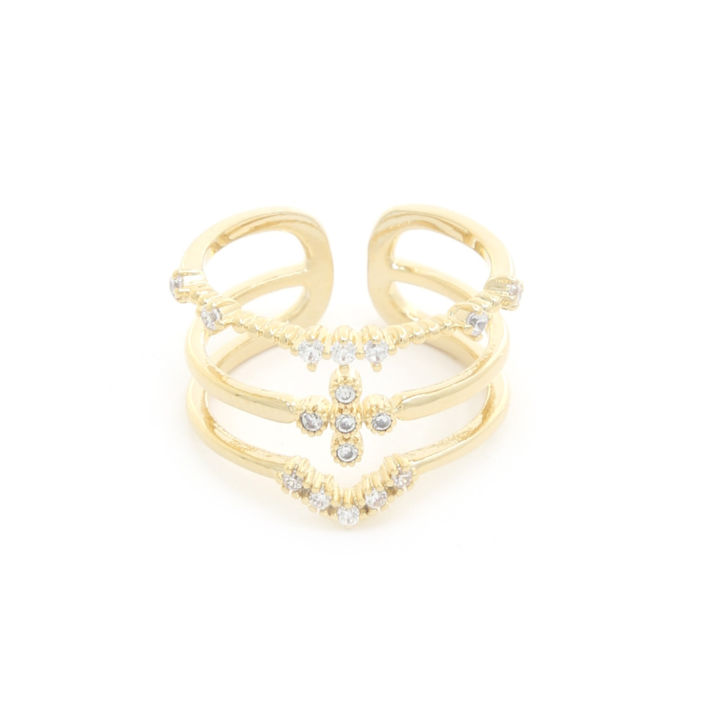 SODAJO CROSS CRYSTAL ADJUSTABLE RING
