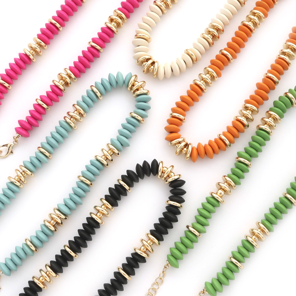 COLOR DISC BEAD NECKLACE