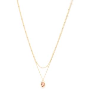 SODAJO CRYSTAL LAYERED METAL NECKLACE