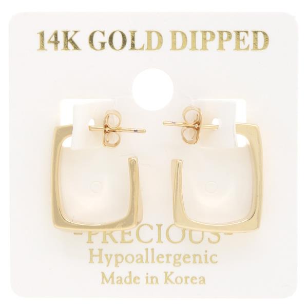 RECTANGLE 14K GOLD DIPPED EARRING