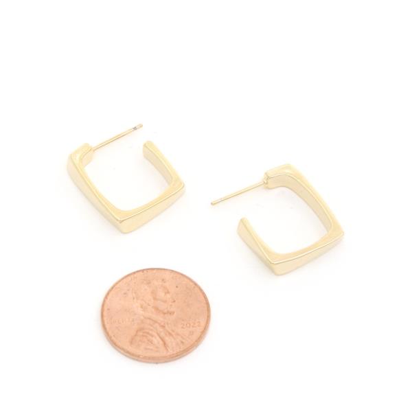 RECTANGLE 14K GOLD DIPPED EARRING