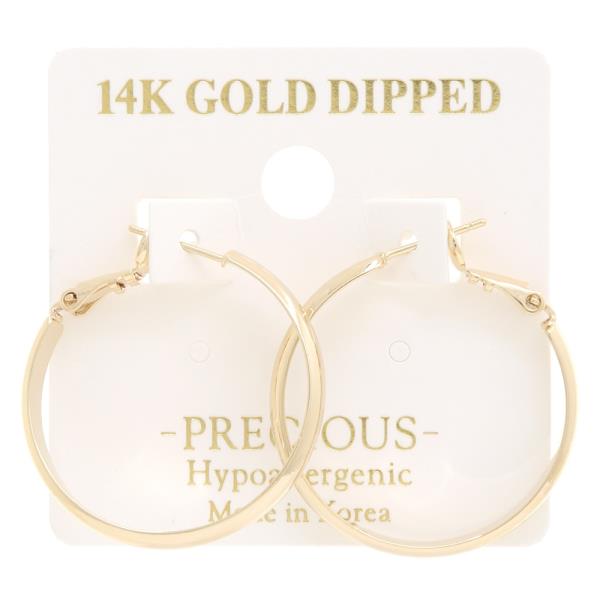 SQUARE EDGE 14K GOLD DIPPED HOOP EARRING