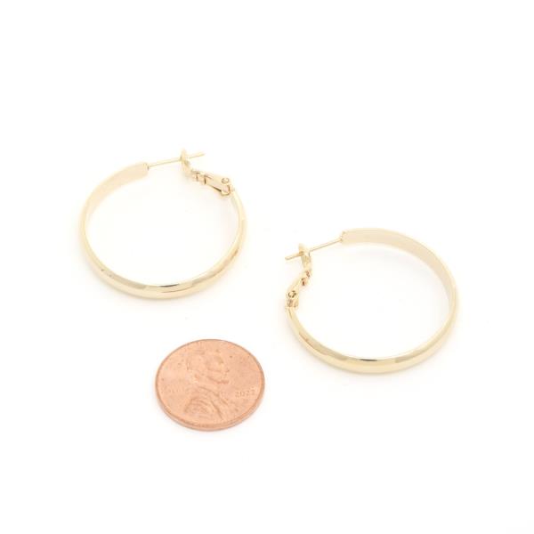 SQUARE EDGE 14K GOLD DIPPED HOOP EARRING