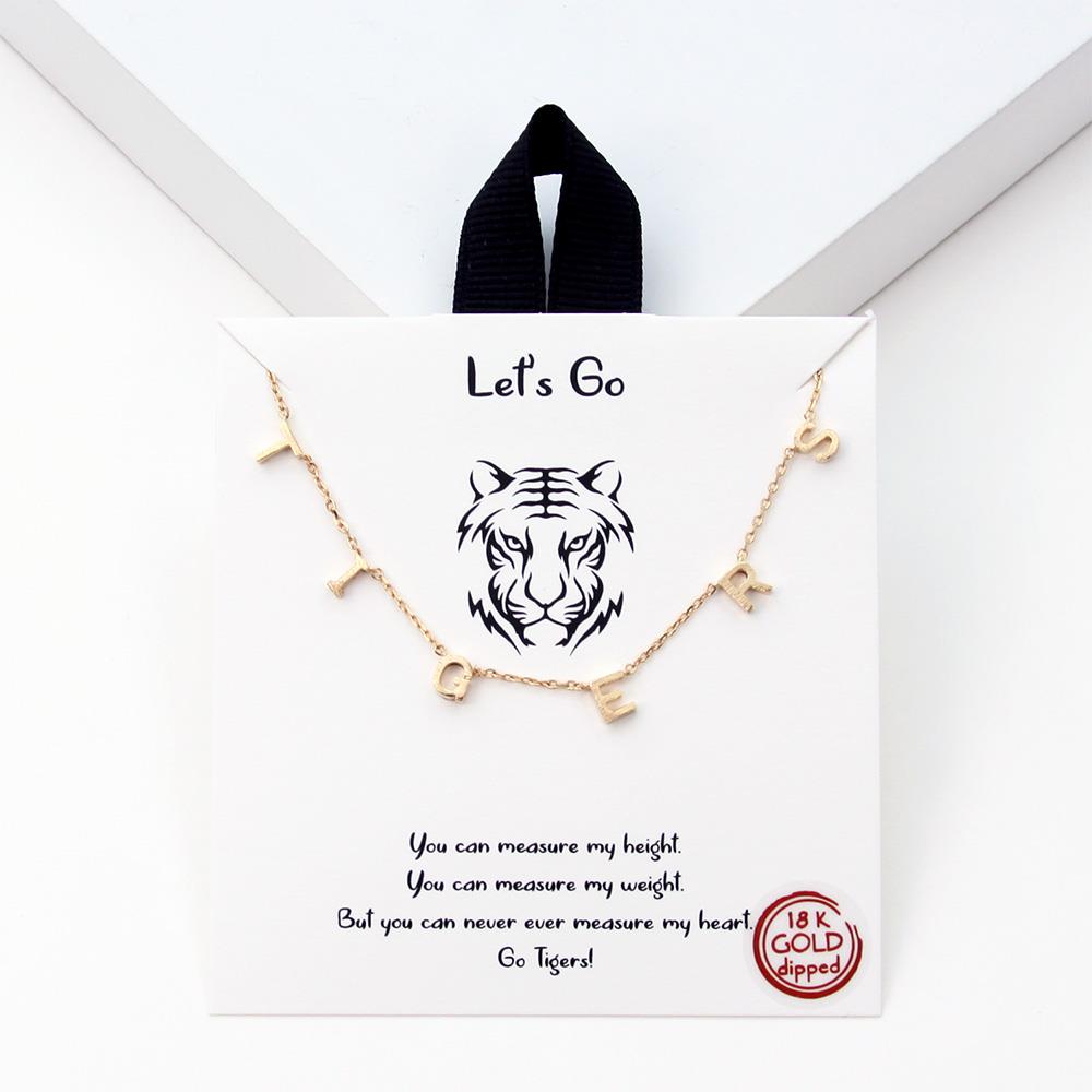 18K GOLD RHODIUM DIPPED LET`S GO NECKLACE