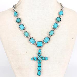 CROSS BEADED PENDANT NECKLACE