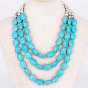 OVAL BEADED LAYERED NECKLACE