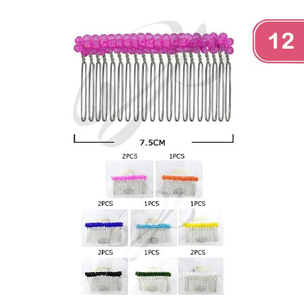 FASHION BEAD BRIDAL COMB (12UNITS)