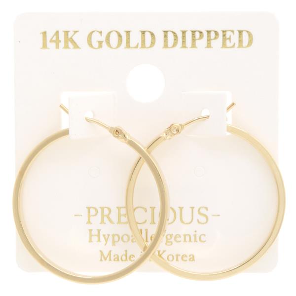 SQUARE EDGE 14K GOLD DIPPED HOOP EARRING