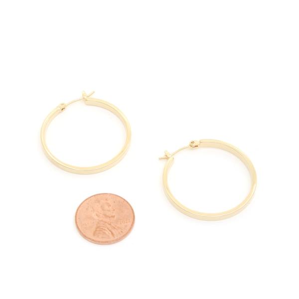 SQUARE EDGE 14K GOLD DIPPED HOOP EARRING