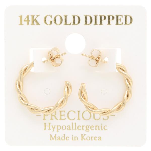 TWISTED 14K GOLD DIPPED OPEN HOOP EARRING