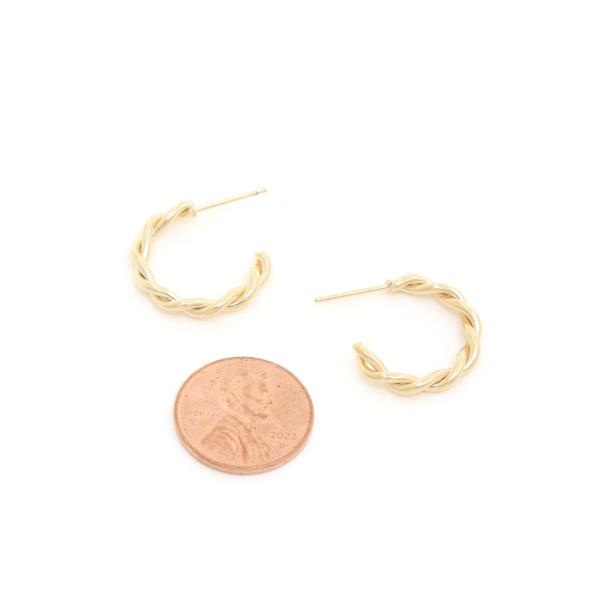 TWISTED 14K GOLD DIPPED OPEN HOOP EARRING