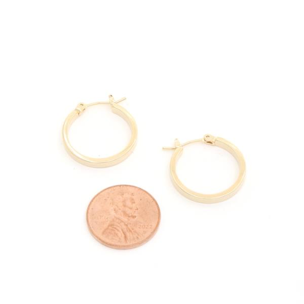 SQUARE EDGE 14K GOLD DIPPED HOOP EARRING