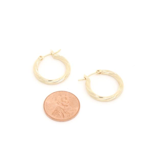 14K GOLD DIPPED LINED HOOP EARRING