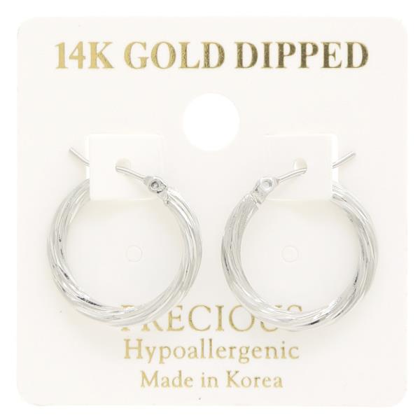 14K GOLD DIPPED LINED HOOP EARRING