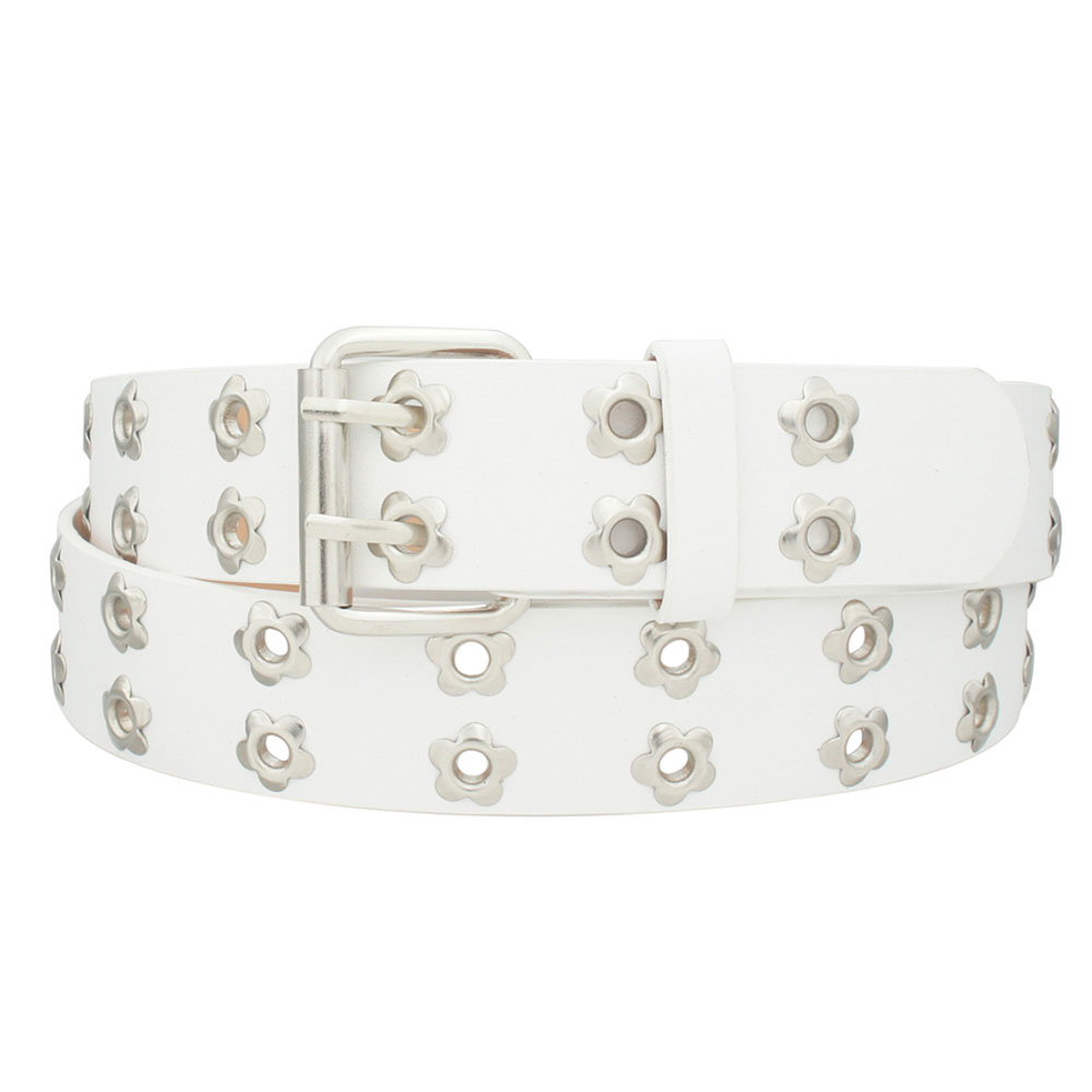 FLOWER METAL BUCKLE HOLE BELT