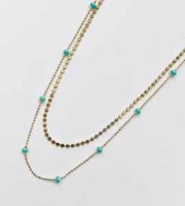 ENAMEL BALL CHAIN 2 ROW NECKLACE