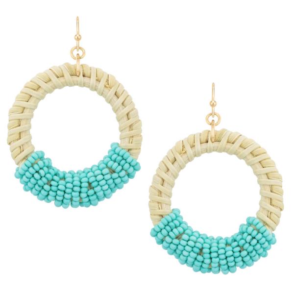 RATTAN SEED BEAD CIRCLE EARRINGS