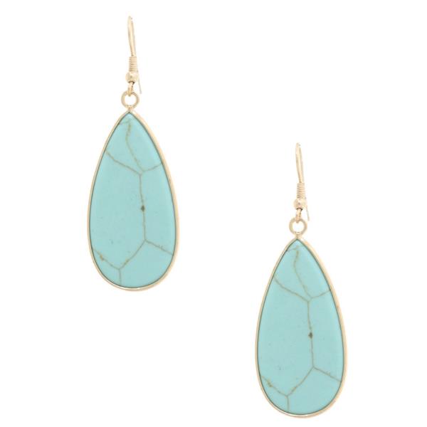 STONE TEARDROP DANGLE EARRING
