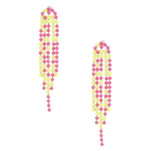 BEADED CHAIN DANGLE EARRING