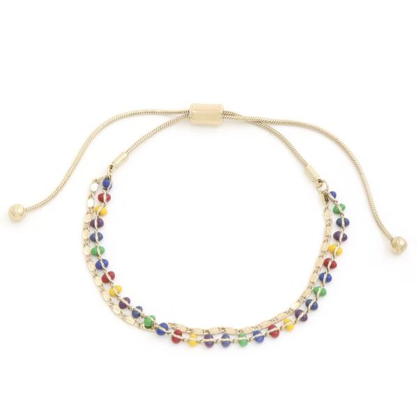 BEADED SLIDE ADJUSTABLE BRACELET