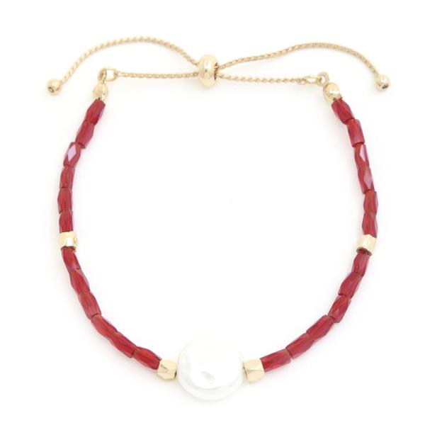 PERAL BEADED SLIDE ADJUSTABLE BRACELET