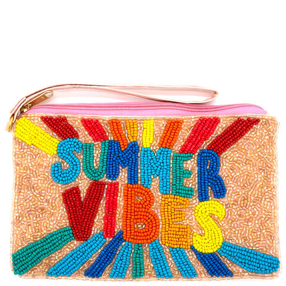 SUMMER VIBES SEED BEAD COIN BAG
