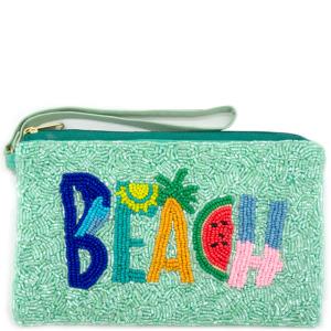 BEACH SEED BEAD COIN BAG