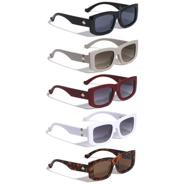 THREE STRIPE BEE RECTANGLE BUTTERFLY SUNGLASSES 1DZ