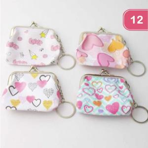 HEARTS ASSORTED COIN PURSE KEYCHAIN (12 UNITS)
