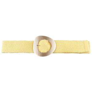 OVAL METAL SHAPE STRAW BUCKLE BELT