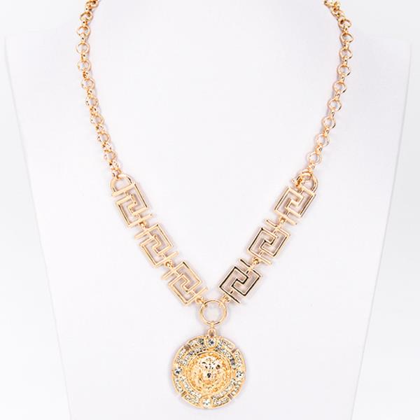 METAL STONE LION PENDANT NECKLACE