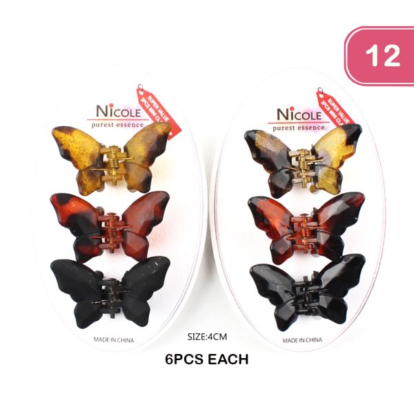 FASHION BUTTERFLY HAIR JAW CLIP (12 UNITS)