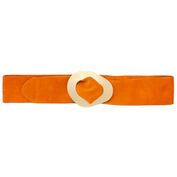 OVAL METAL GENUINE LEATHER BELT
