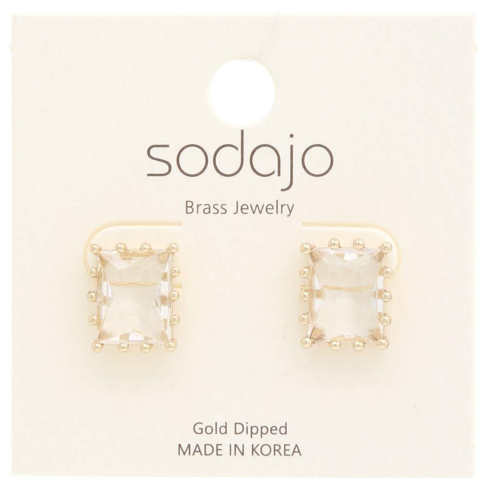 SODAJO SQUARE CRYSTAL EARRING