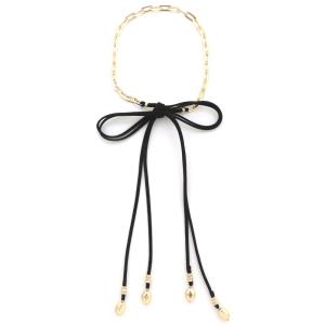 PAPERCLIP LINK BOW BEADED CHOKER