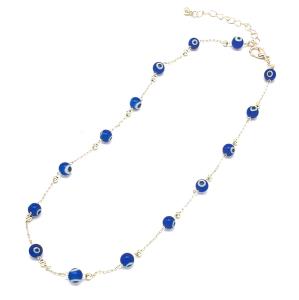 EYE BALL BEAD STATION NECKLACE