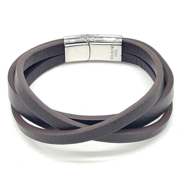 CRISS CROSS PU LEATHER MAGNETIC BRACELET