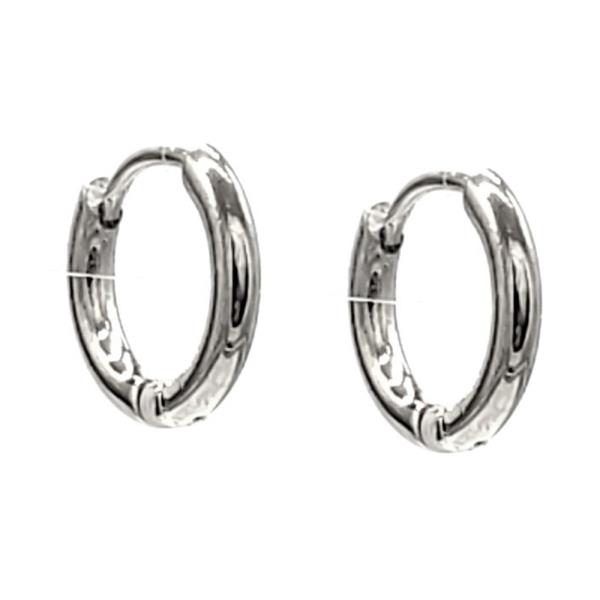 STAINLESS STEEL HUGGIE HOOP EARRINGS