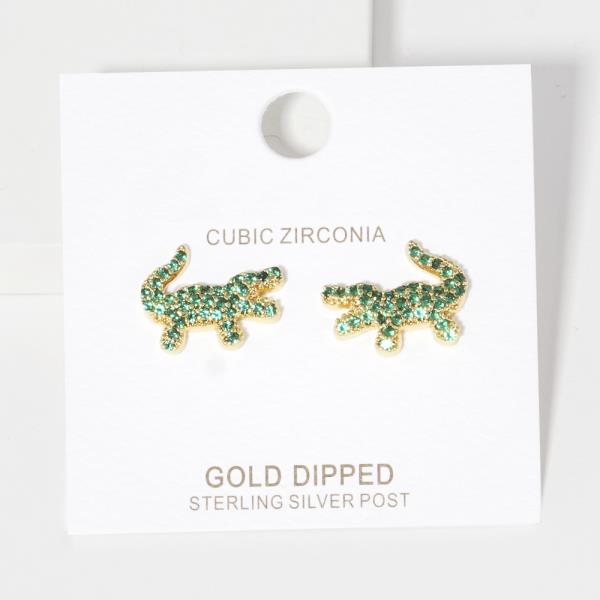 CROC CRYSTAL STUD EARRING